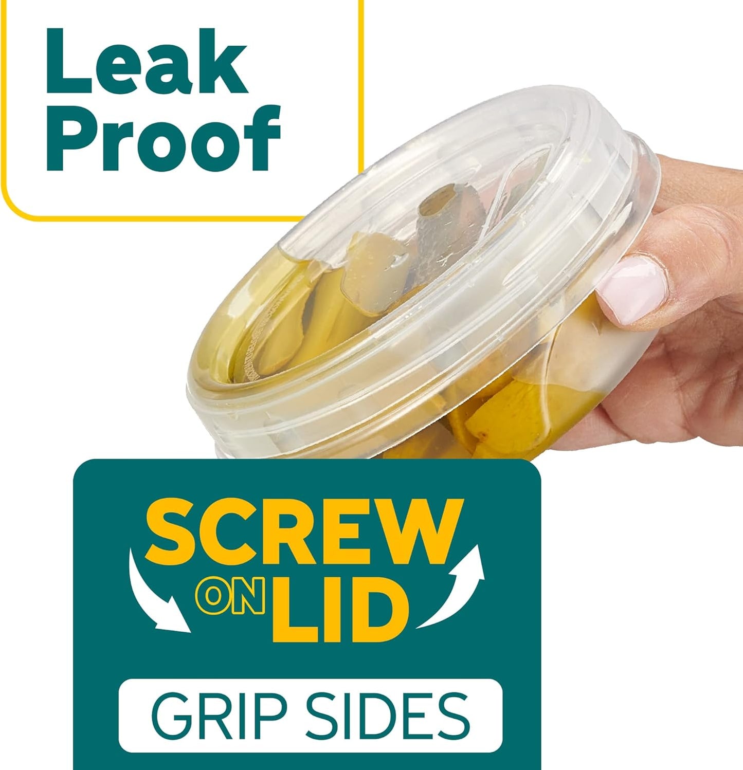 8 ounce Plastic Food Storage Containers with colored Twist Top Lids Reusable Leak Proof Deli Containers for Freezer Storage Meal Prep (12)