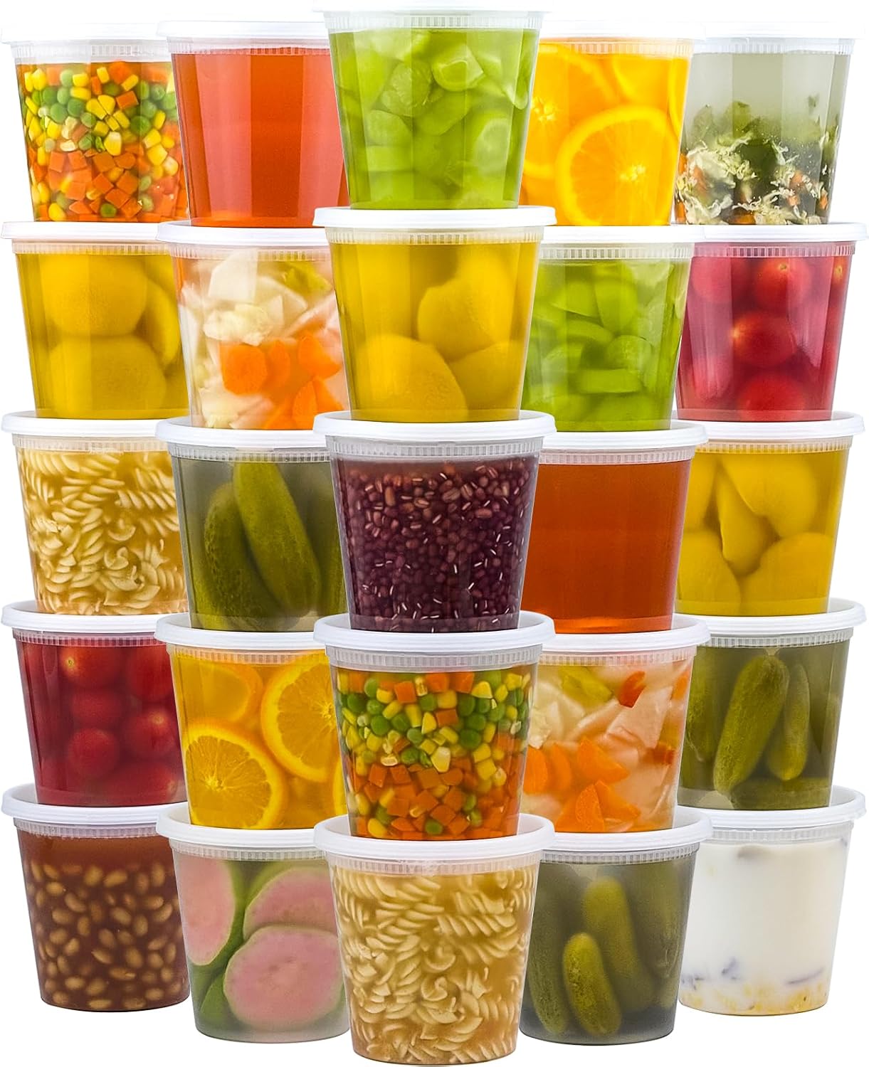 50 Set 24 oz Deli Containers with Lids, Leak-Proof BPA Free Plastic Take Out Bowls, Food Storage Containers for Takeout Meal Prep Storage, Freezer, Microwave & Dishwasher Safe