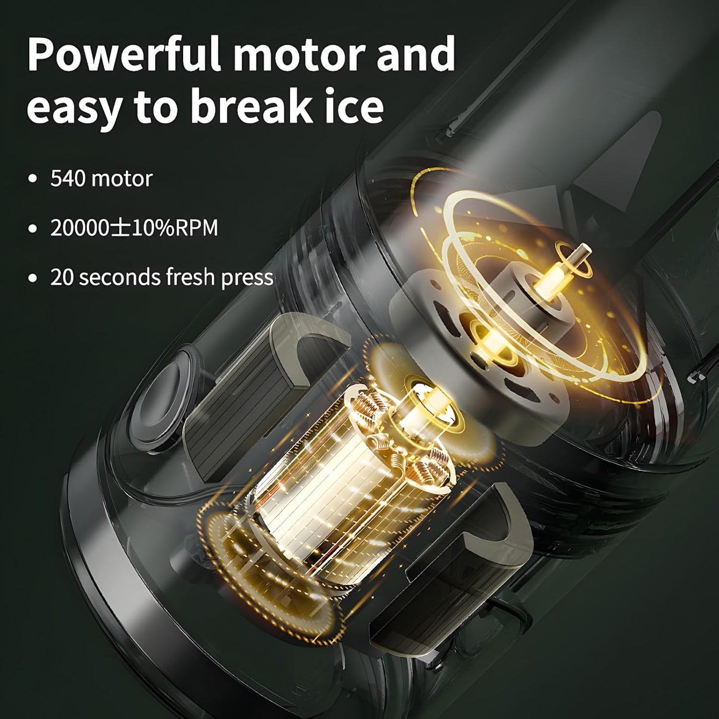 PROCHAIN Portable Blender, 22oz Cordless Personal Blenders, Electric USB Rechargeable Juicer, Smoothies, Ice Crush, Travel, Protein Shakes Cup, BPA-Free, Dishwasher Safe