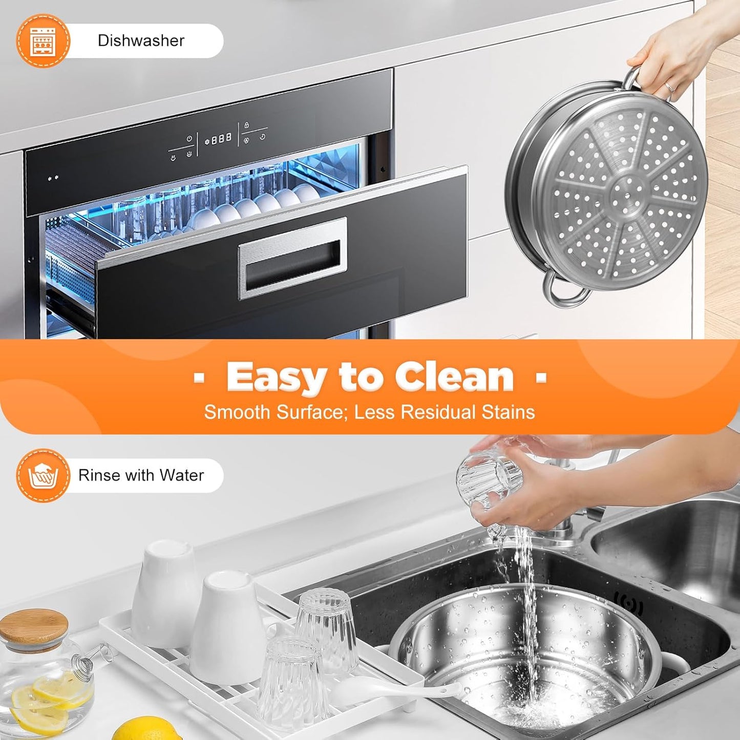 Stainless Steel Steamer Pot 5 Tier 26cm, Food Steamer Steam Pots With Lid, Steam Pots For Cooking Vegetables Dumpling Seafood Soups Stews Pasta