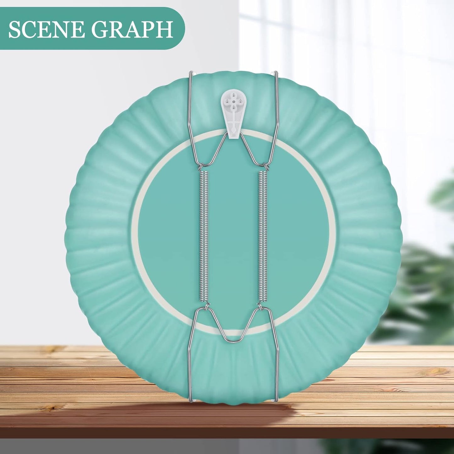 Hotop 12 Pieces Plate Hangers for Wall 6/8/10 Inch Stainless Steel Wire Invisible Plate Hangers Heavy Duty Display Holders with 12 Pieces Hooks for Wall Decorative(Silver)