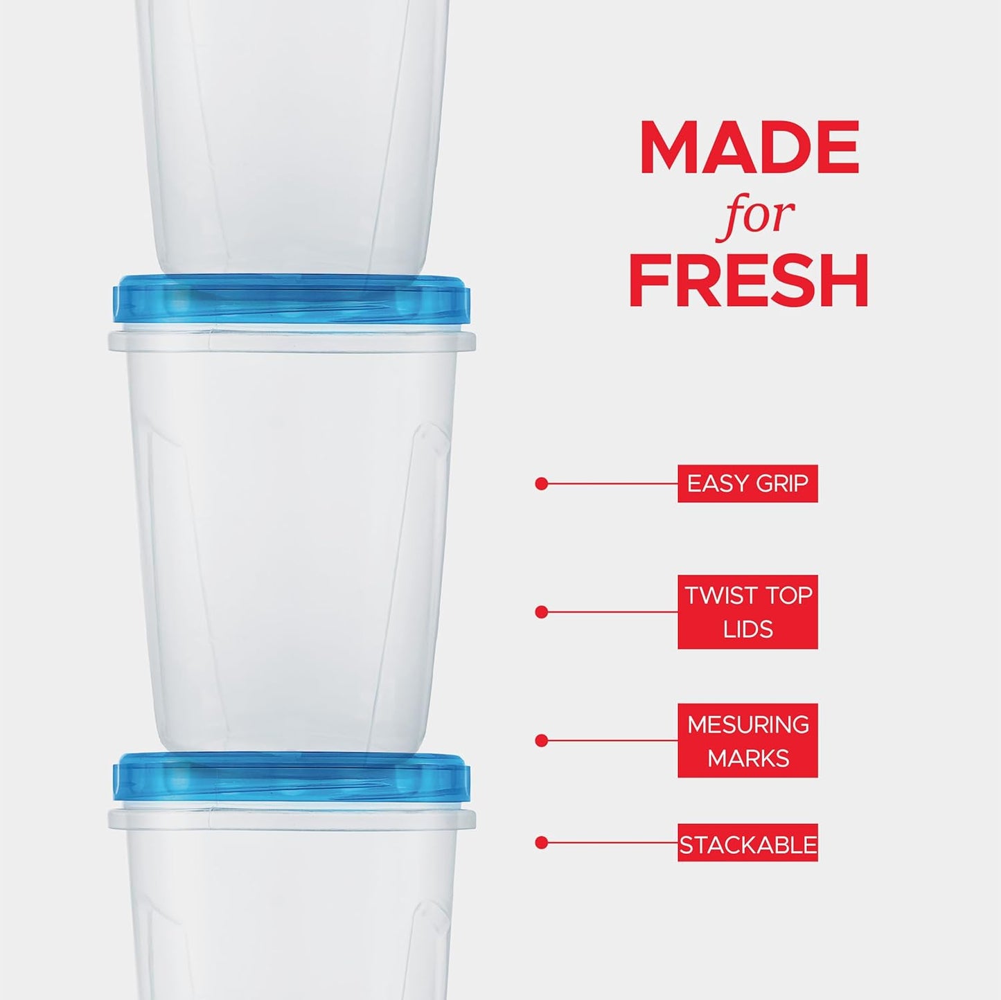 Tafura 12 Pack Leakproof Freezer Containers for Food with Twist Top Lids - 32 Oz BPA Free Reusable Plastic Soup Containers with Screw On Lids - Ideal for Meal Prep, Leftovers & Pantry Organization