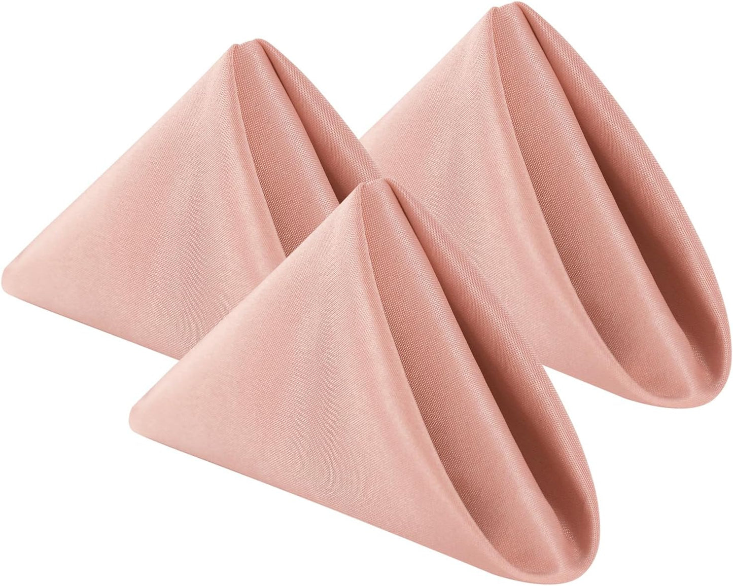 Bailarina Cloth Napkins Set of 40,17x17 inches Dinner Napkins Cloth Washable,Polyester Square Table Cloth Napkin Bulk with Hemmed Edges Ideal for Banquets, Parties and Weddings-Dusty Pink