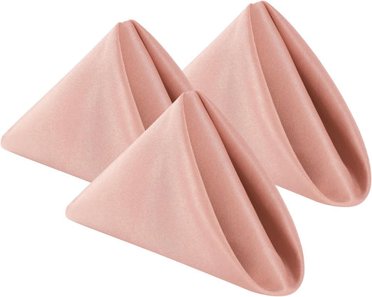 Bailarina Cloth Napkins Set of 40,17x17 inches Dinner Napkins Cloth Washable,Polyester Square Table Cloth Napkin Bulk with Hemmed Edges Ideal for Banquets, Parties and Weddings-Dusty Pink