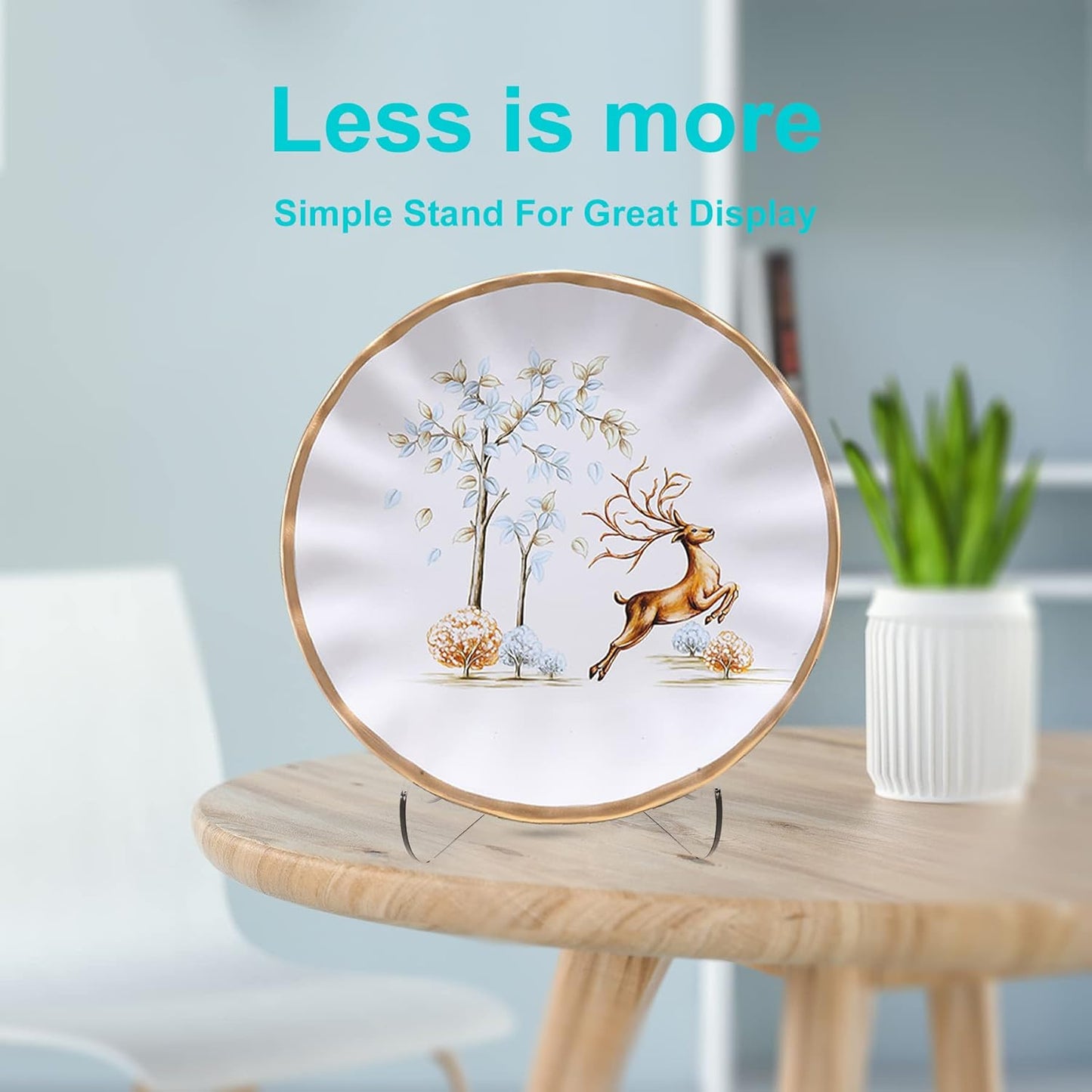 Boloyo 60-Degree Angle Acrylic Plate Display Stand , 6 Inch 2PC Clear Acrylic Display Holder Easel Base for Home Office Kitchen School Art Display