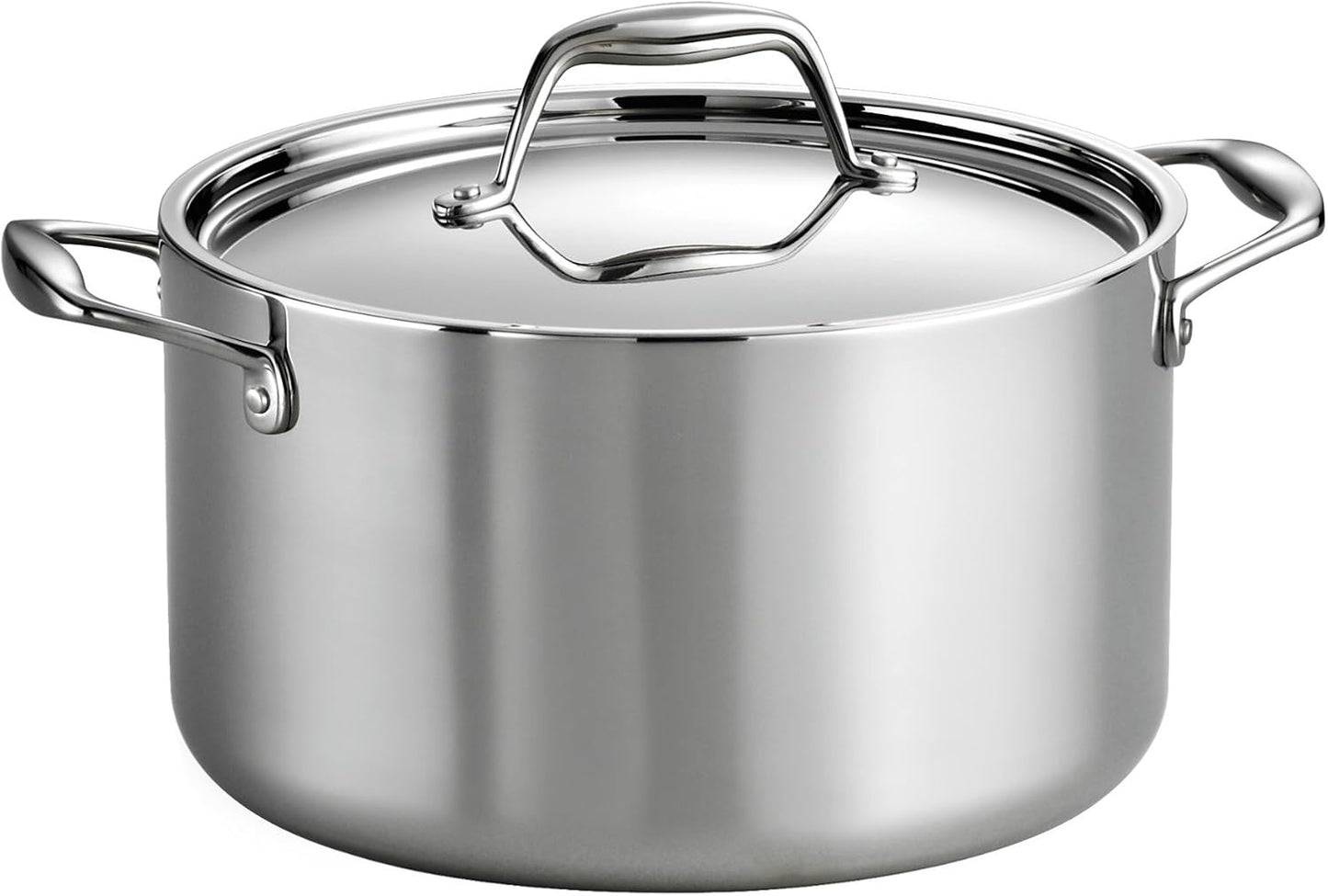 Tramontina Signature Tri-Ply Clad Stainless Steel 6-Quart Sauce Pot with Lid, Induction-Ready Pot, Dishwasher-Safe, NSF-Certified, Made in Brazil