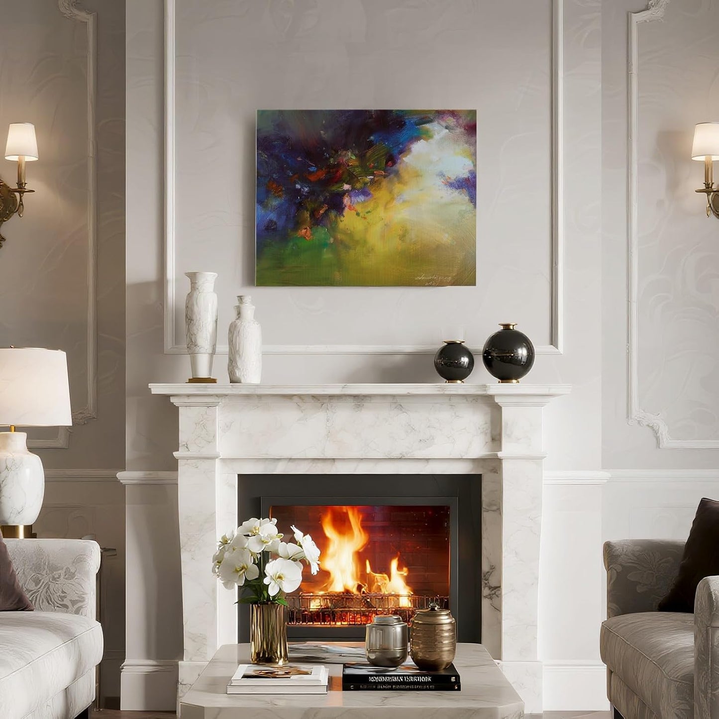 Gloliv Canvas Wall Art for Living Room – Abstract Wall Decor Painting, Artist-Authorized Reproduction Print – Modern Canvas Prints for Office, Bedroom, Bathroom & Kitchen Home Decor 32"x24"