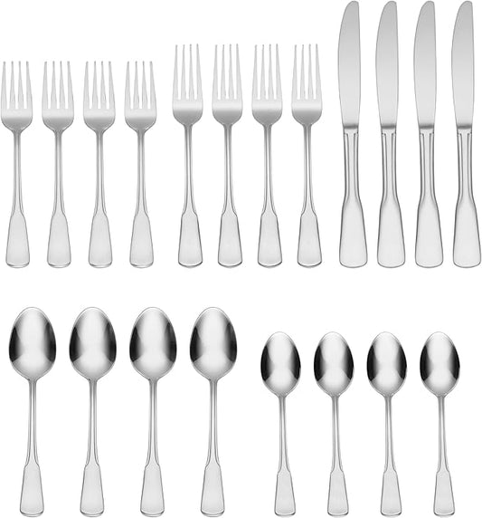 Oneida Colonial Boston 20-Piece Flatware Set, Service for 4, Silver