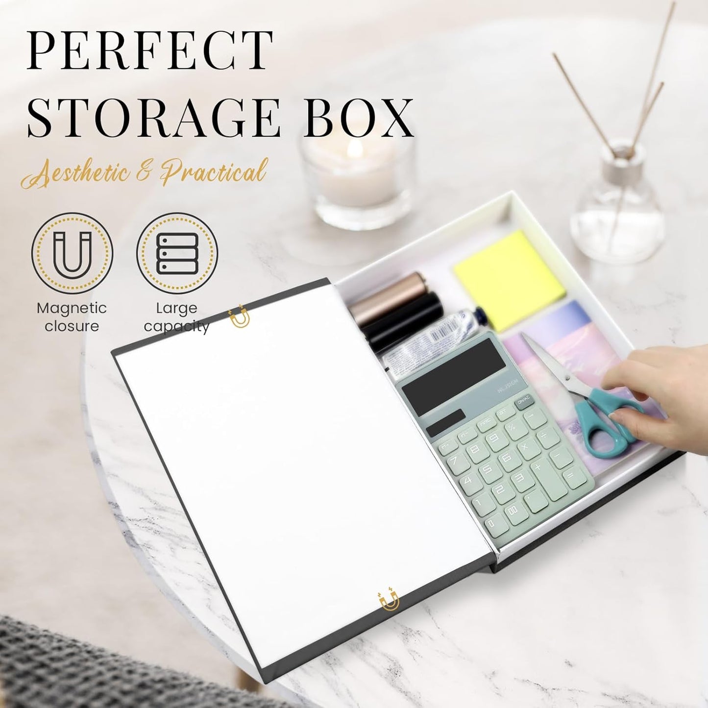 Decorative Books for Home Decor- 3Pcs Linen Decorative Boxes for Aesthetic Room Decoration, Modern Fake Book Storage Boxes for Coffee Table, Bookshelf or Mantle Decor, Deep Gray