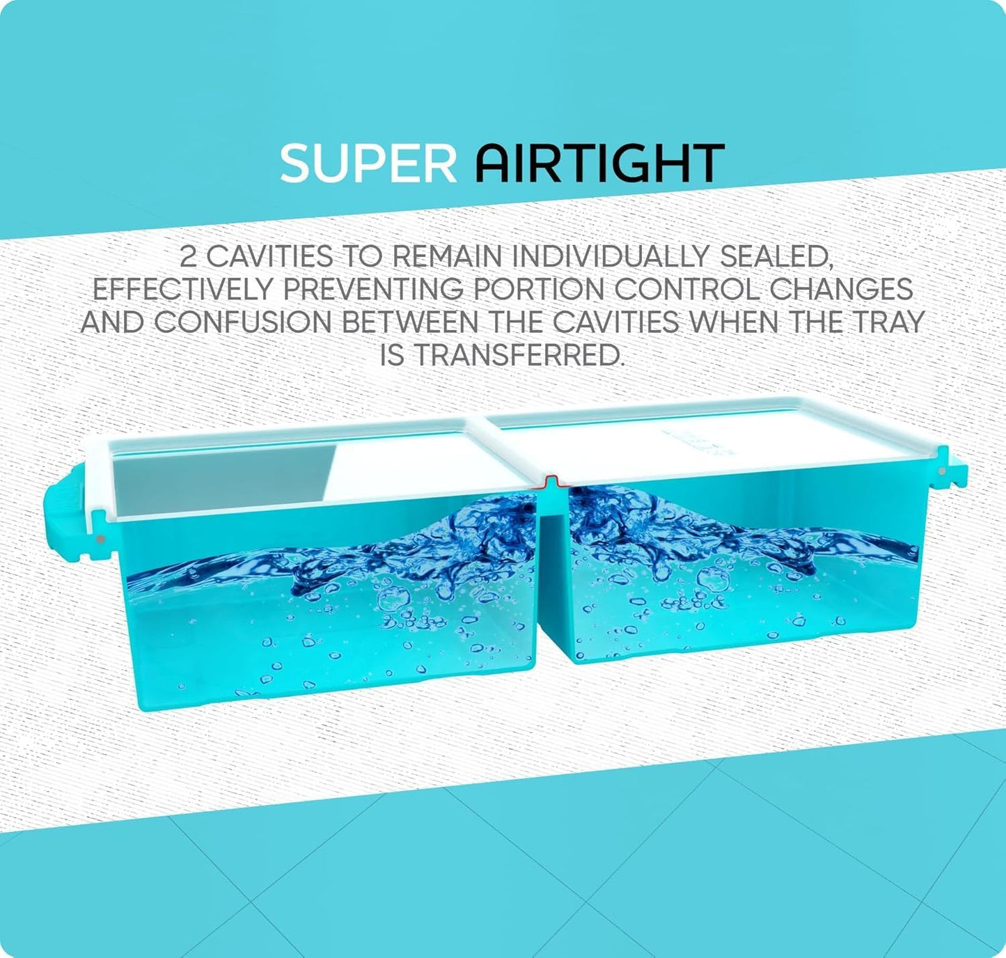 Silicone Freezer Tray With Lid-Soup Freezer Container molds-2-cup Extra Large Ice Cube Tray-makes 4 perfect 500ml portions cubes, For freezing soup,stews,sauces.Oven&Dishwasher-Safe(2-Pack)