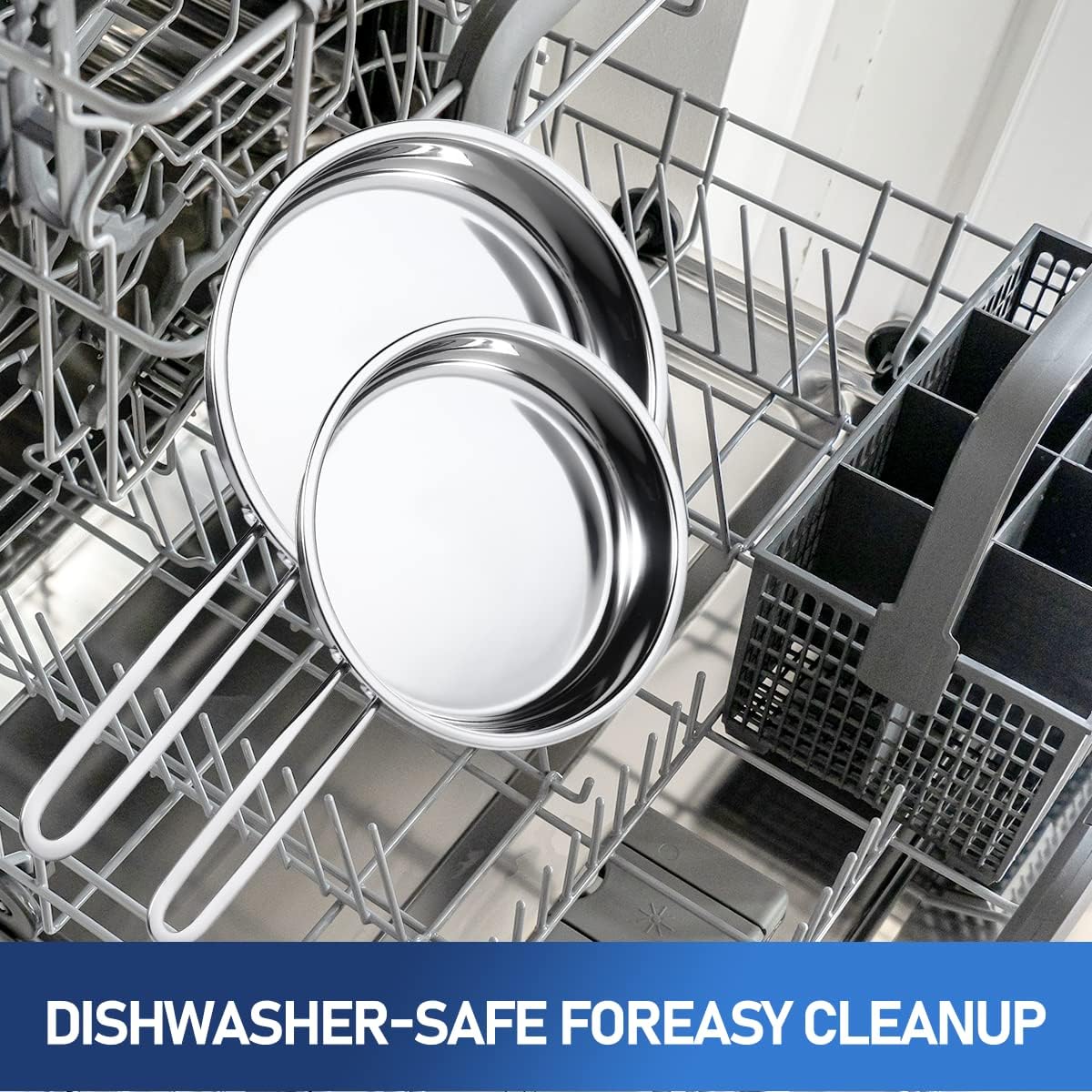 Aufranc 10-Piece Pots and Pans Set, Stainless Steel Cookware Set- Includes Ergonomic Handle Saucepans, Skillets, Dutch Oven, Stockpot, Steamer & More - Premium Pots and Pans for Home Chefs