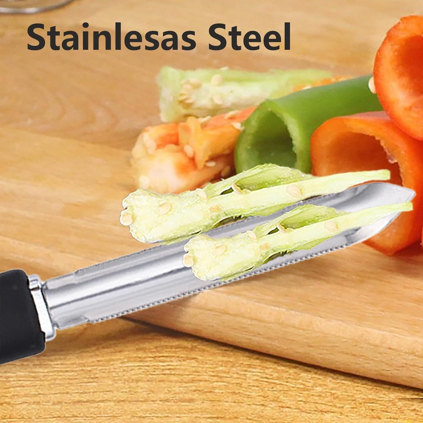 Jalapeno Pepper Corer Stainless Steel Zucchini Cucumber Corers Pepper Seed Remover Tool