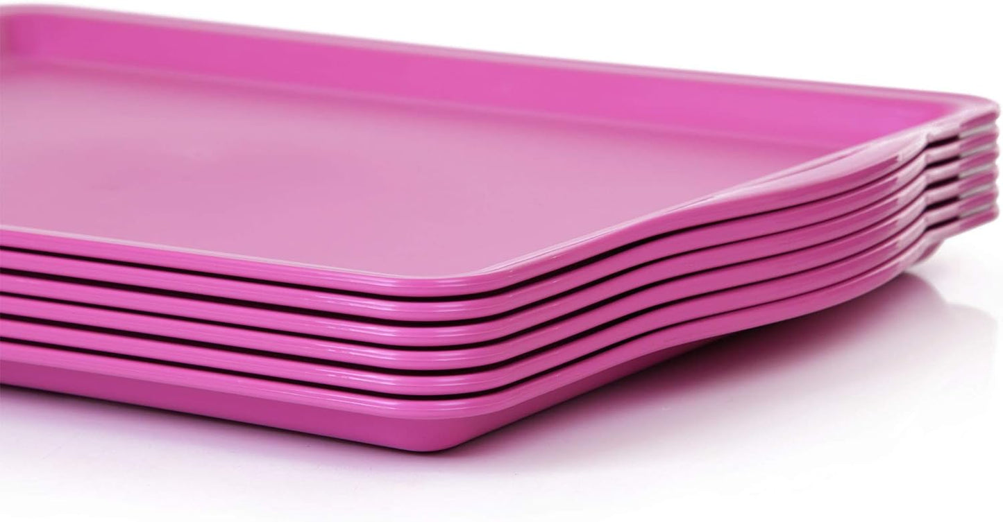 Mintra Home Durable Serving Tray - (6pk, Purple) Unbreakable, Breakfast, Cafeteria, Fast Food, Handles