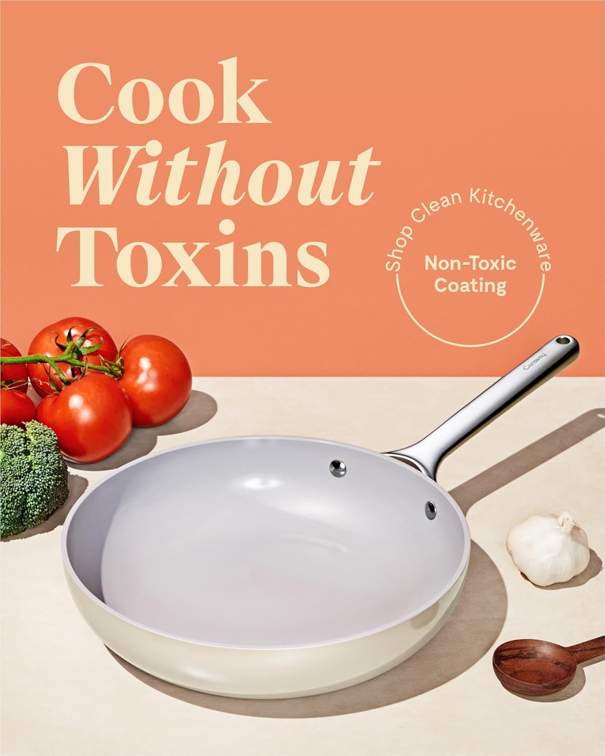 Caraway Nonstick Ceramic Mini Fry Pan (1.05 qt, 8") - Non Toxic, PTFE & PFOA Free - Oven Safe & Compatible with All Stovetops (Gas, Electric & Induction) - Cream