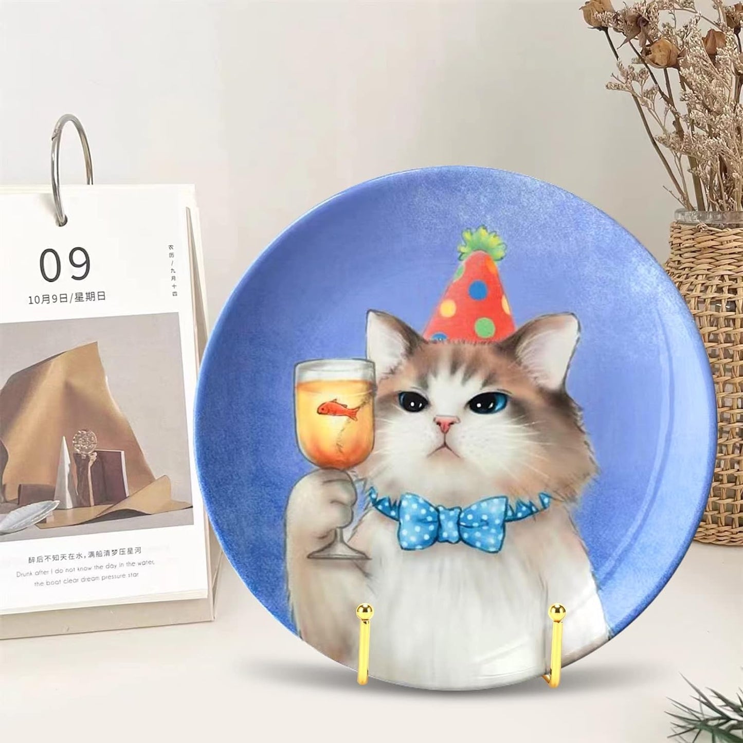 3 Pack 8 Inch Plate Stands for Display, Plate Holder Display Stand, Picture Frame Stand Black Metal Frame Holder Stands for Book,Small Easel,Decorative Plate,Photo and Platter,Tabletop Art-gold