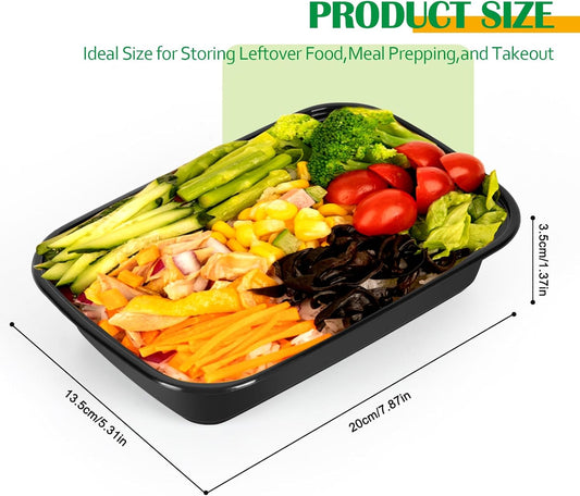 50 Pack Meal Prep Containers Reusable,1-Compartment Plastic Food Storage Containers with Lids,Bento Box,Microwave,Freezer,Dishwasher Safe,Lightweight & Durable,32oz