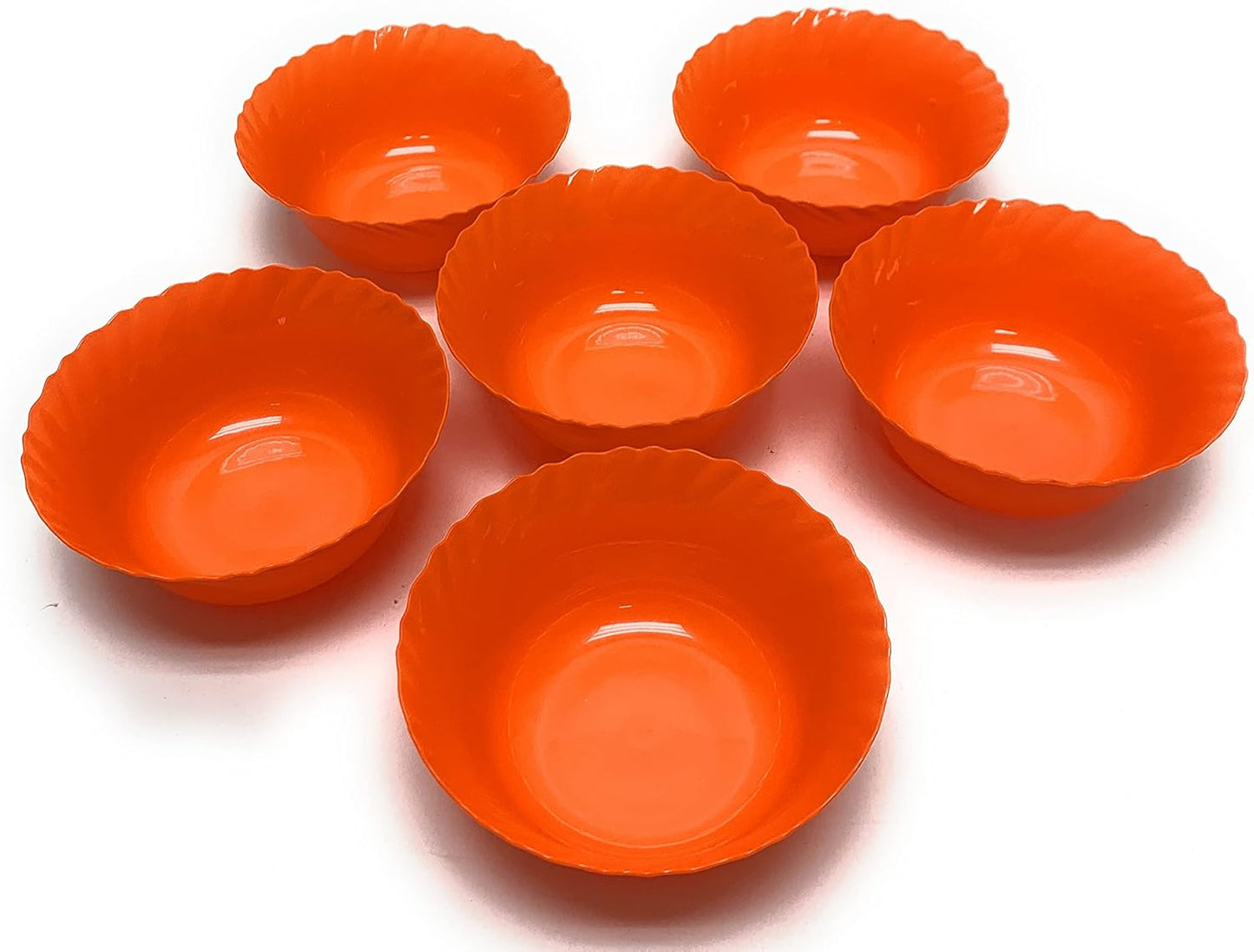 Mintra Home Curly Collection (5in Small Bowl - 6pk, Orange)