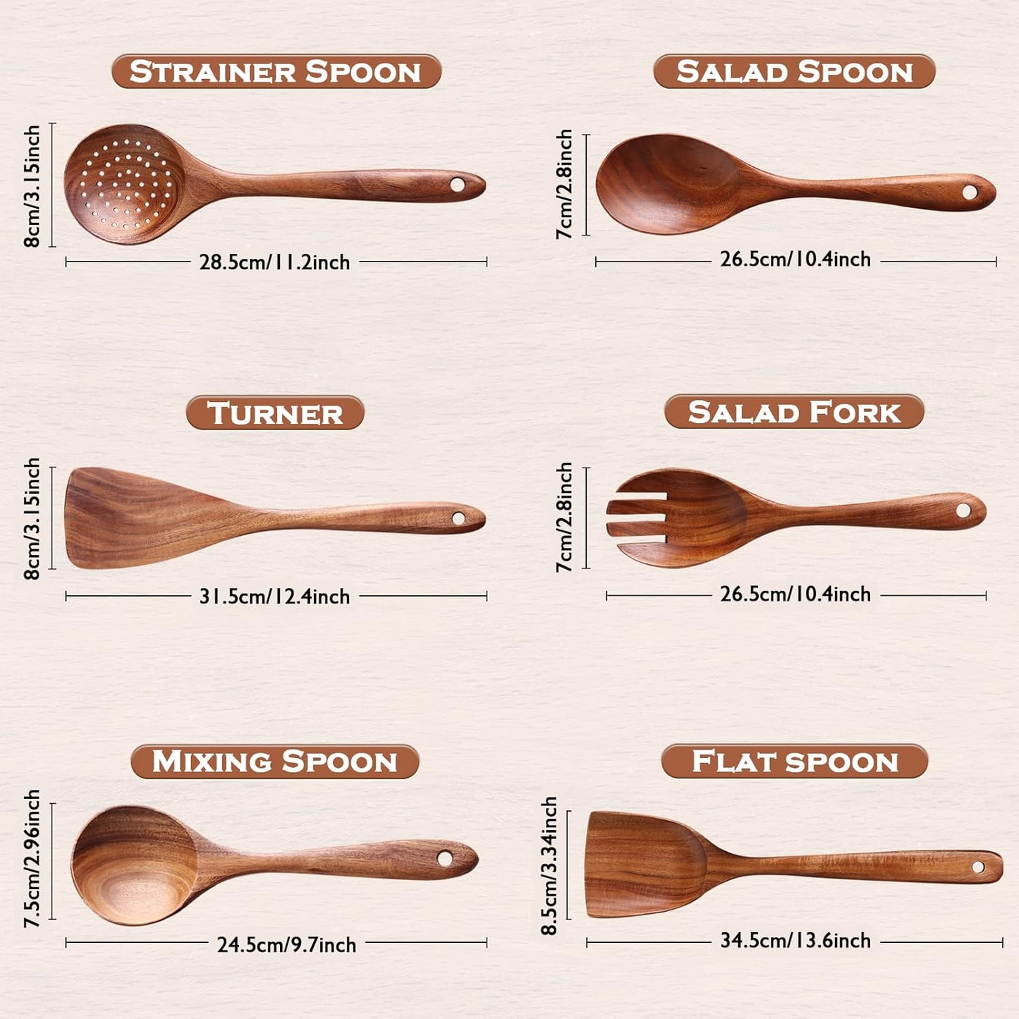 Kitchen Utensils Set, NAYAHOSE Wooden spoons for Cooking Non-stick Pan Kitchen Tool Wooden Cooking Spoons and Wooden utensil storage wooden barrel