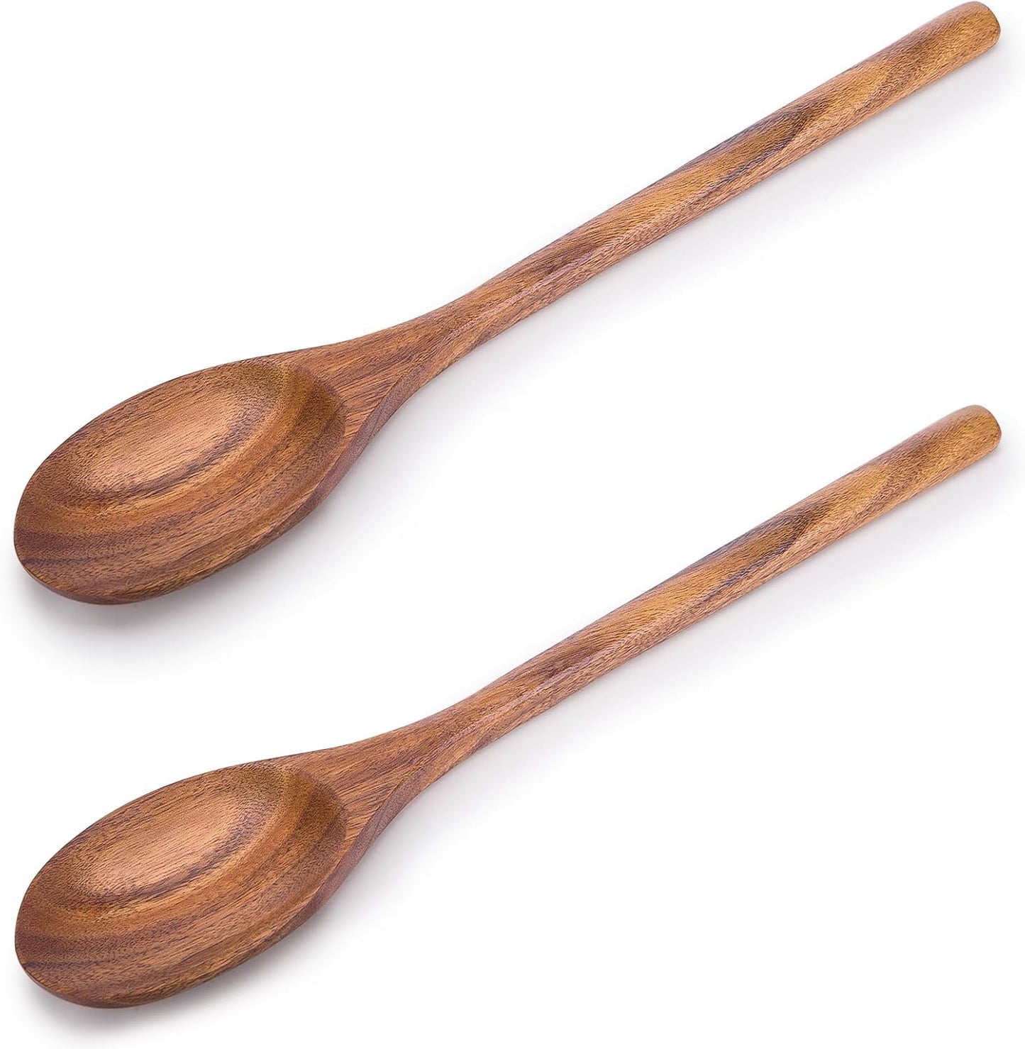 HAKSEN 2PCS Wooden Cooking Spoons, Wooden Kitchen Utensil Large Wood Spoon for Cooking Serving Mixing