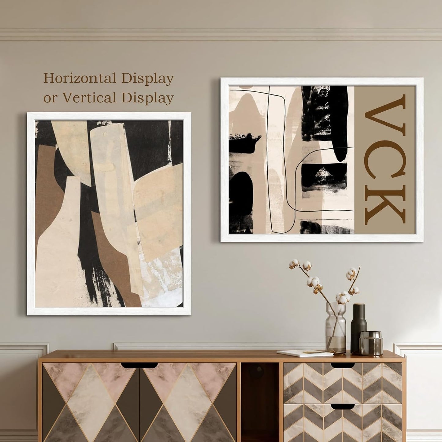 VCK 24x30 Poster Frame Set of 5 - White, Textured Exclusive Solid Wood Picture Frames with Polished Plexiglass, Wall Hanging