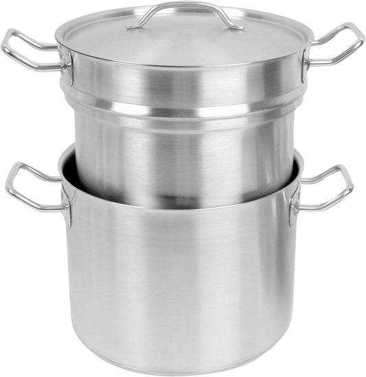 Thunder Group 8 quart 18/8 stainless steel double boiler (3 pcs set), comes in each