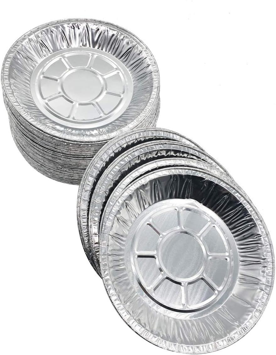 Premium 6" Aluminum Foil Pie Pans 50pcs/set. Disposable Tin Plates for Pies Tart Quiche