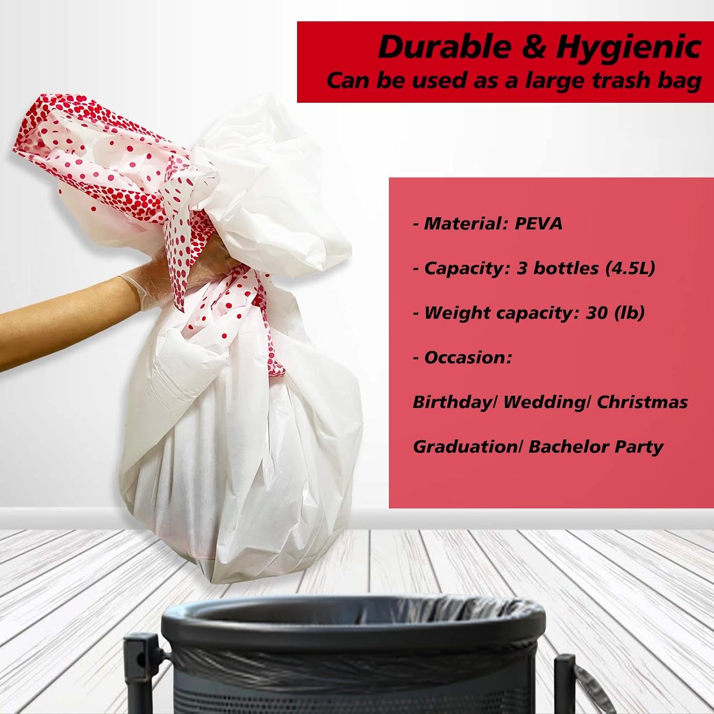 White Plastic Table Cloth 4 Pack Disposable Plastic Table Cloth Party Table Cover Red Dot Party Table Clothes for Baby Shower Gender Reveal Birthday Party Decorations 54" X 108" (White 4 Pack)