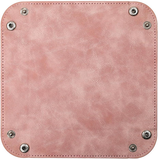 siduater Valet Tray Desktop Storage Organizer – Vegan Leather Catchall Bedside Vanity Tray Nightstand Caddy Holder for Remote Controller, Watch, Keys, Phone, Wallet, Coin, Jewelry, Stone Pink