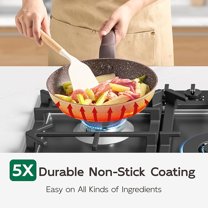 9.4" Ceramic Skillet | Non Stick Frying Pan with Stay-Cool Handle – PFOA-Free, Pefect Egg Pan for Everyday Cooking