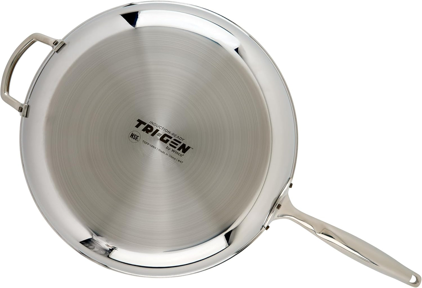 WINCO Tri-Ply Frying Pan, Silver