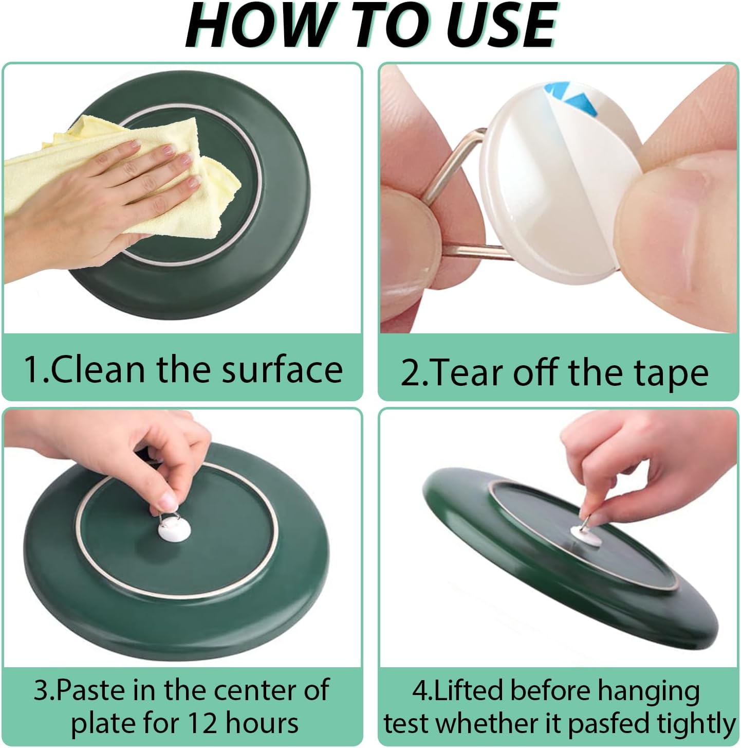 54 PCS Plate Hangers for The Wall, 0.8 Inch Mini Adhesive Vertical Plate Holders, Invisible Plate Hanger, Wall Hanging Hooks for Decorative Plates Pictures