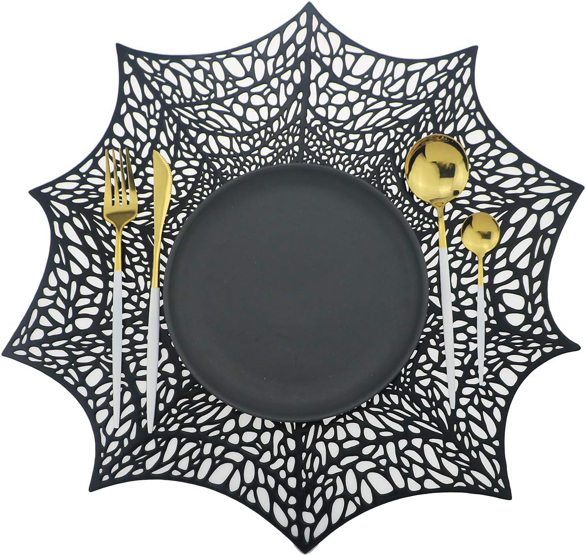 Shiny Silverware Sets, 24-Piece Elegant Cute White Handle Gold Cutlery set,304 Stainless Steel Silverware Set for Eating Home Kitchen Hotel Restaurant, Sets for 6 People, Dishwasher Safe