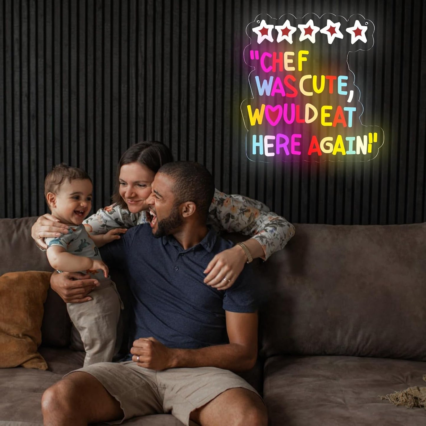 Chef Was Cute Would Eat Here Again Neon Signs Dimmable Led Kitchen Neon Light Wall Decor for Kitchen,Home Funny Gifts for Chef, Family, Friends,Oneself-12.8 x 12.2 IN-USB Powered-Acrylic