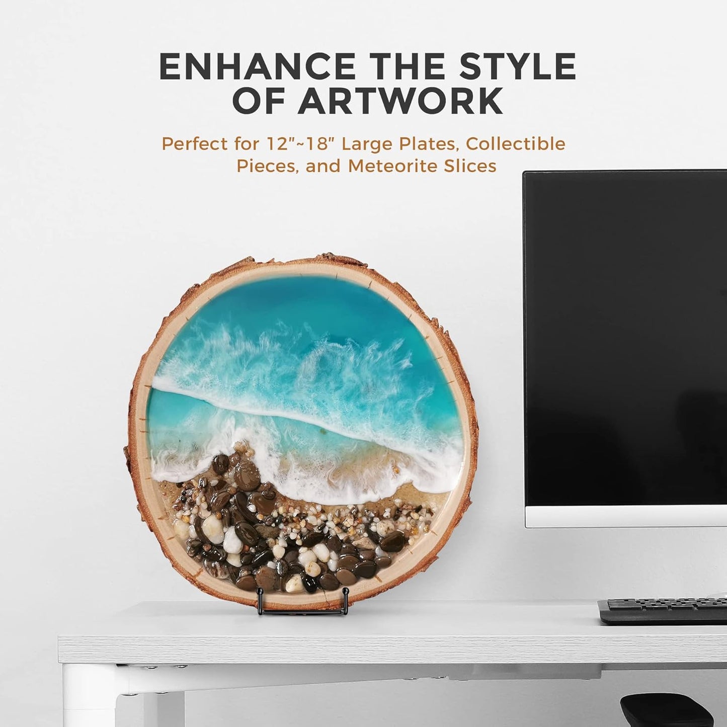 TR-LIFE 3 Pack 8 Inch Large Plate Stands for Display - Plate Holder Display Stand + Metal Frame Holder Stand for Picture, Book, Decorative Plate, Platter, Photo Easel