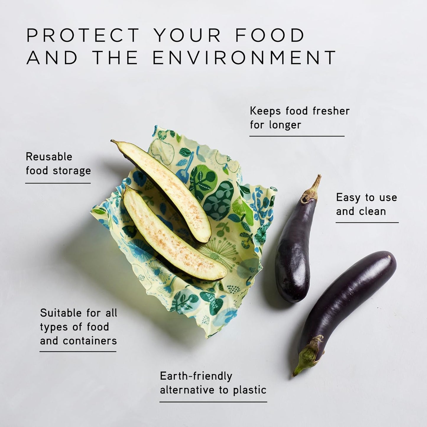 Reusable Beeswax Wraps, 5 Pack Neutral, Eco Friendly, Organic, Biodegradable, Food Storage, Reusable Bowl Covers, Australian Made