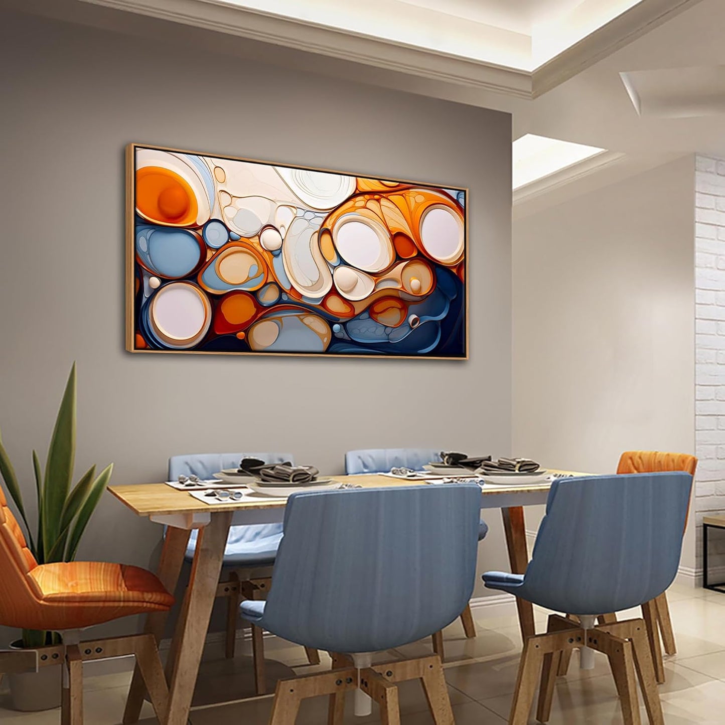 Abstract Wall Art - Modern Colorful Framed Canvas Wall Art for Living Room,Office - Large Decorative Artwork for Bedroom, Aesthetic Room Decor, Oil Painting