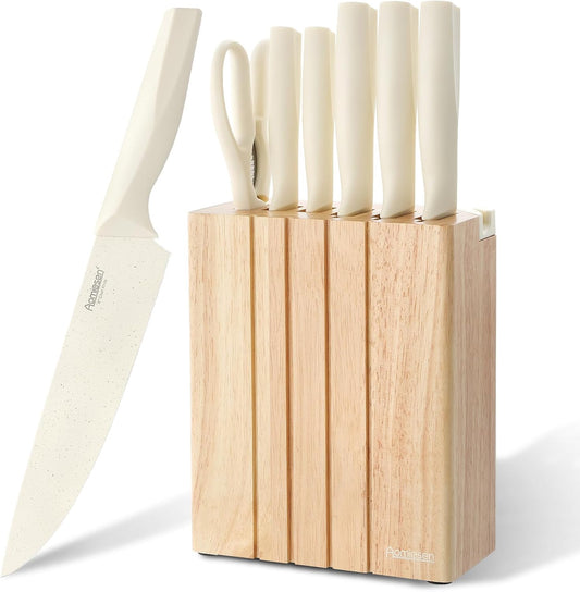 Premium Quality 8-Piece Knife Set with Block, Lightweight and Strong, ﻿ Ergonomic Handles for Home,Dishwasher Safe ﻿