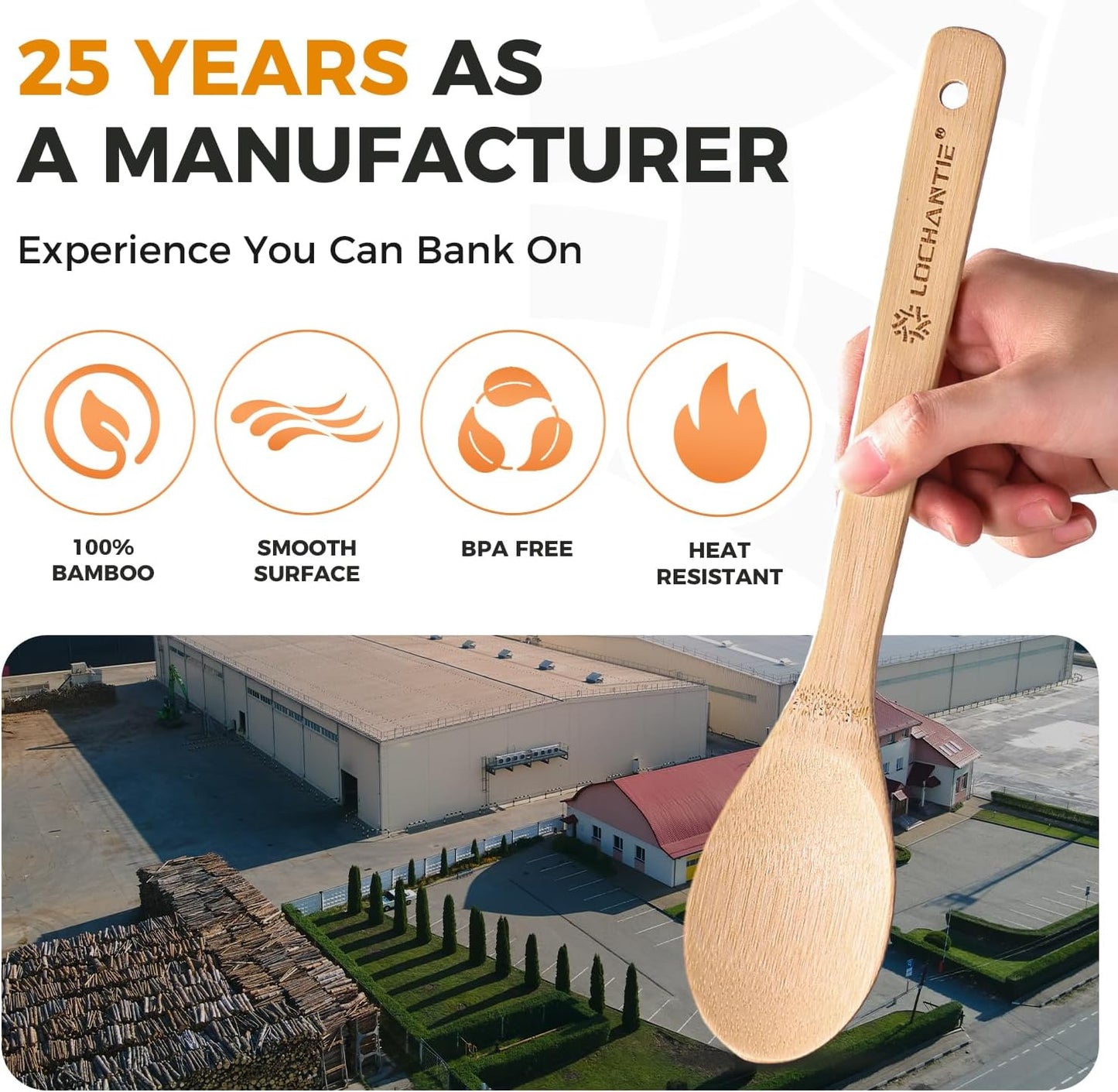 Wooden Spoons for Cooking Kitchen Utensils Set 6 pcs Bamboo Wooden Spoons & Spatula Cooking Utensils