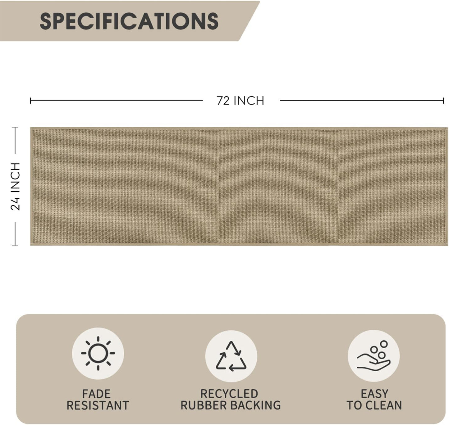 Artoid Mode Washable Non-Slip Rubber Backing Kitchen Rugs Doormat, Absorbent Kitchen Floor Mats in Front of Sink Kitchen Mats for Floor Home Decor 24x72 Inch