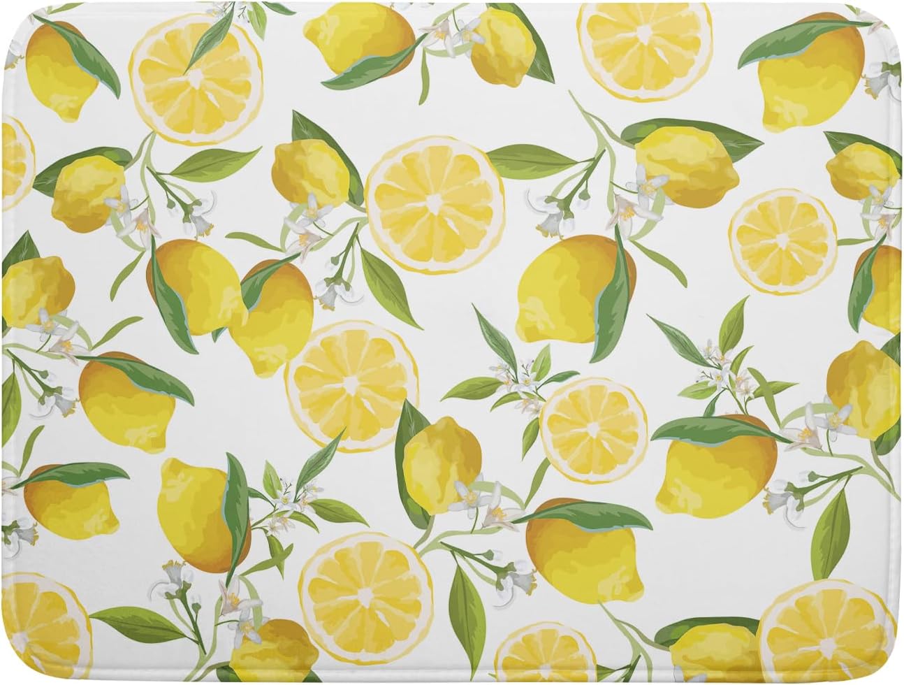 Lemon Drying Mats for Kitchen Counter 18×24 Inch Large Drying Mat for Dishes Yellow Lemon Kitchen Decor Accessories Watercolor Microfiber Dish mat Rack Mat Drainer Pad Washable Absorbent Dry Mat