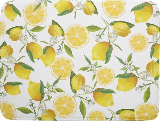 Lemon Drying Mats for Kitchen Counter 18×24 Inch Large Drying Mat for Dishes Yellow Lemon Kitchen Decor Accessories Watercolor Microfiber Dish mat Rack Mat Drainer Pad Washable Absorbent Dry Mat