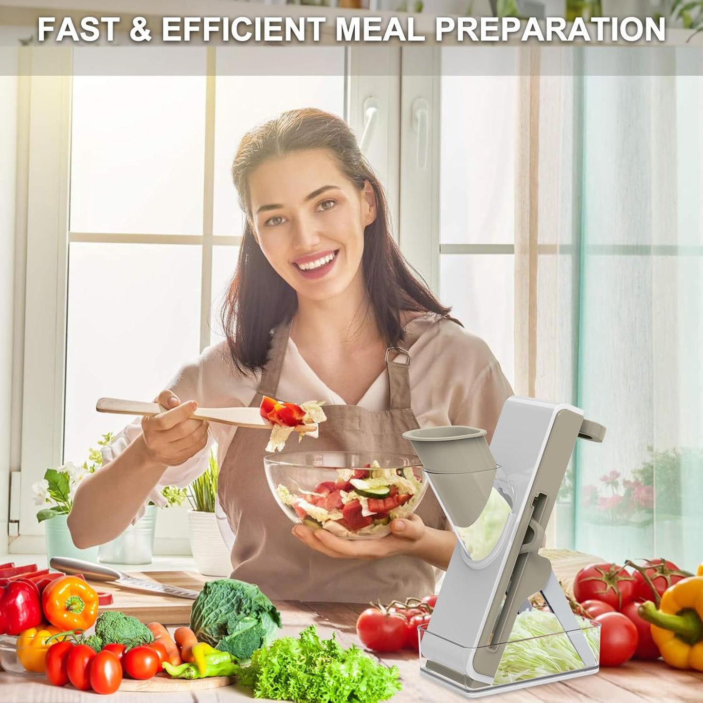 Mandoline Slicer for Kitchen, Mandoline Slicer Safe Multifunctional Dicer Adjustable Commercial Slicer Machine Stainless Steel Chopper