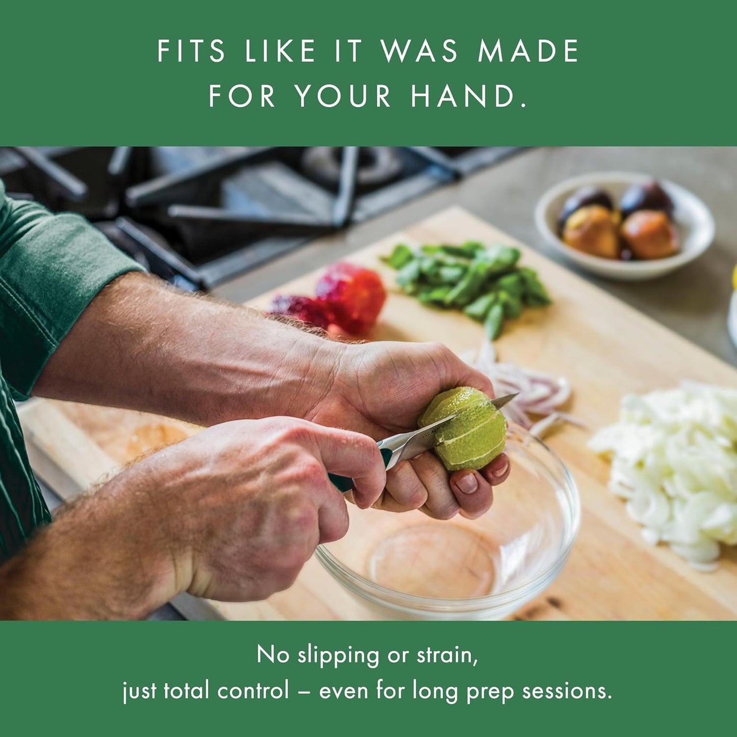 Misen 3.5" Paring Knife – Precision Kitchen Knife - High-Carbon Stainless Steel Blade – Ergonomic Handle for Peeling, Trimming, and Slicing – Lightweight, Versatile Tool for All Culinary Tasks - Green