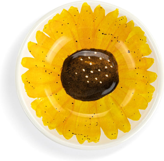 DEMDACO Mini Snack Candy Serveware Bowl From Design Serving Collection 2 x 5 Inch Ceramic Stoneware Sunflower