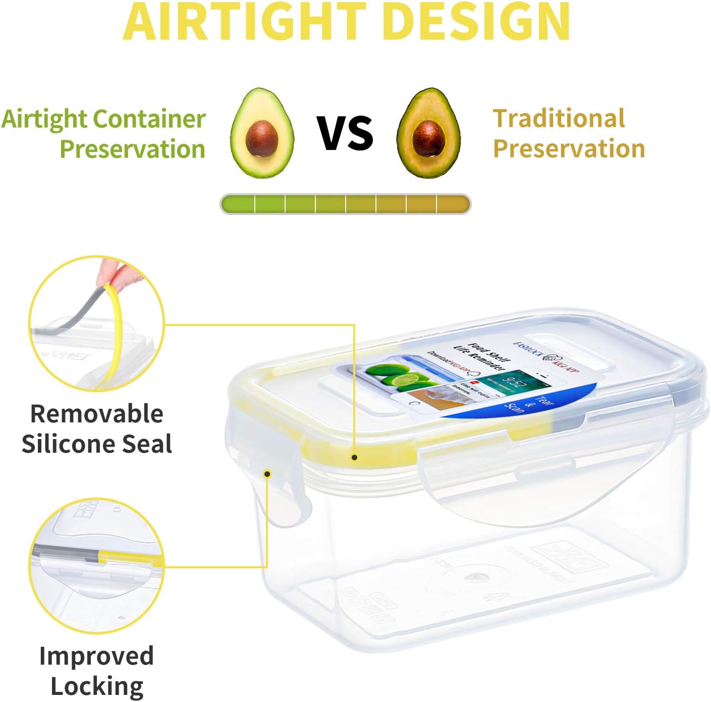 KIGI 4 PACK 6OZ Small Plastic Food Storage Container Set Portion Control Mini Bento Box Leaf-proof To-go Container with Lids