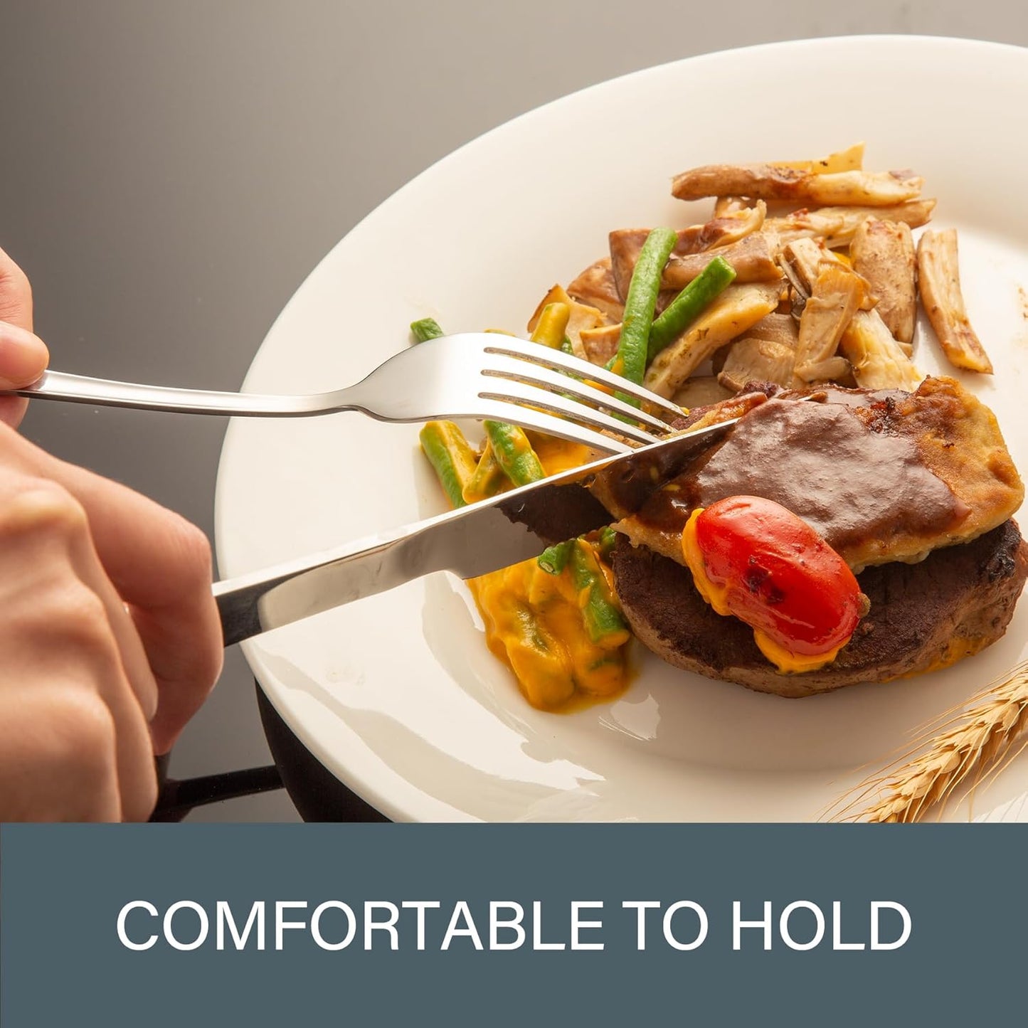 Stainless Steel Silverware Set for 4, 20-Piece Flatware Set with Forks Spoons Knives, Mirror Polished, Dishwasher Safe