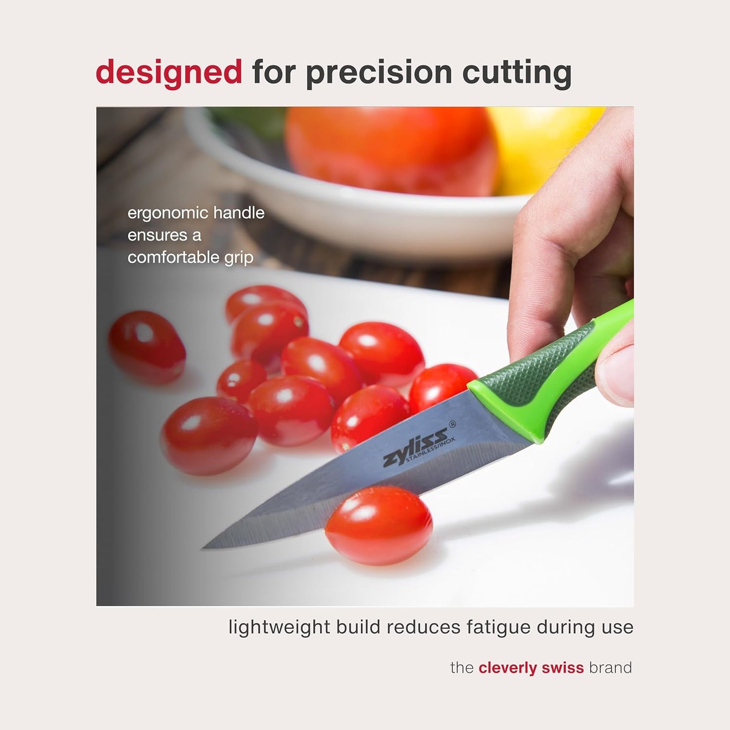 Zyliss Utility Kitchen Knives with Sheath Covers - Dishwasher Safe - Stainless Steel Kitchen Knives Perfect for Cutting Meat, Vegetables & Fruit - 2 Piece 3.25" Paring Set