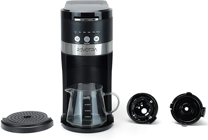 Single Serve Coffee Maker for Pods & Ground Coffee, 6 to 14oz Brew Sizes, Strong Brew Option, Fast Brewing, Compact Design with Removable 40oz Reservoir, Travel Mug Friendly, Black