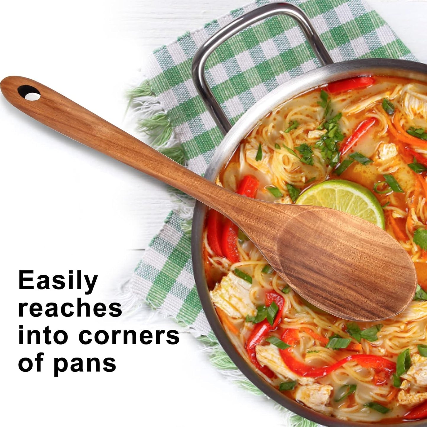 14 Inch Large Wooden Spoon for Cooking Utensil Mixing Spoons Baking Serving Wood Spoon Big Non Stick Spatula Long Handle Kitchen Utensils Stirring Cooking Spoon Non Toxic Kitchen Tools Accessories