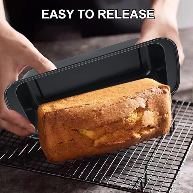 4 Pack Large 11.8'' x 5'' Bread Loaf Pan Carbon Steel Long Bread Loaf Pan Bread Pans for Homemade Bread Meatloaf Pan Dishwasher Safe Easy Release Bakeware